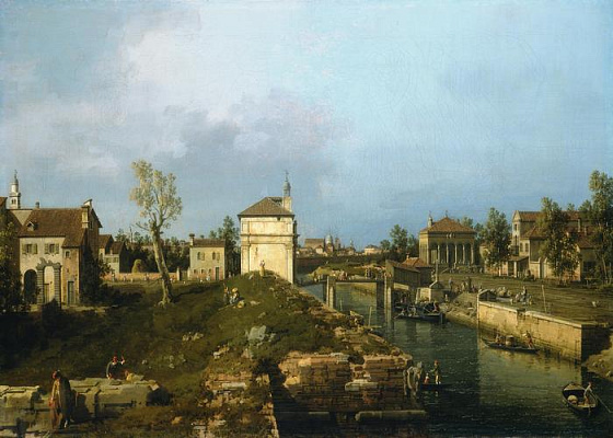 Картина Краєвид з каналом - Каналетто 