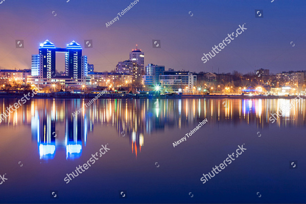 Картина Вечерний город 1, Запорожье - Город 