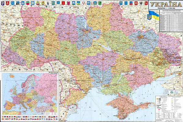 Картина Карта Украины - Карты на стену 