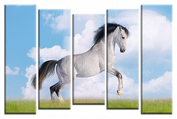 Картина Конь на поле - Из пяти частей 