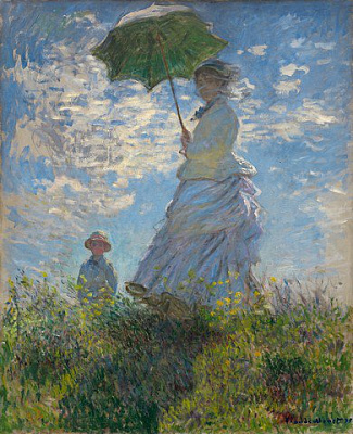 Картина Прогулка, женщина с зонтом - Моне Клод 