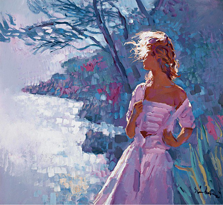 Картина Девушка в розовом платье - Симбари Никола 