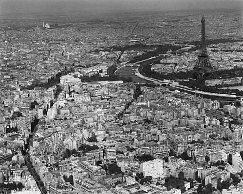 Картина Париж з пташиного польоту - Чорно-біле 