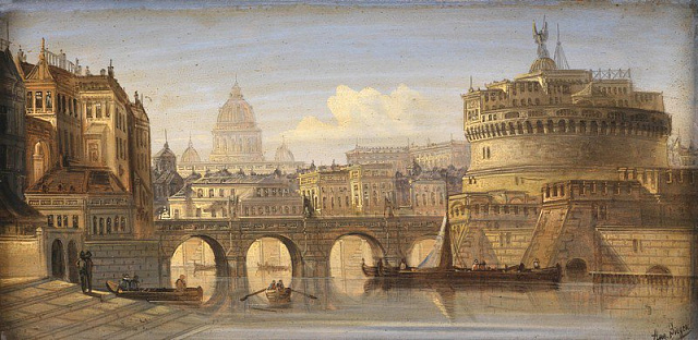 Картина Кастель Сан-Анжело - Август фон Зиген 