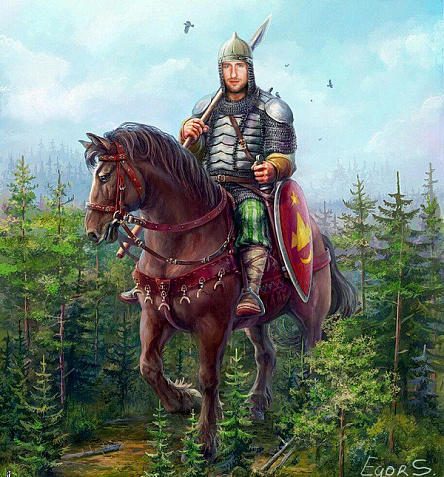 С копьем на коне