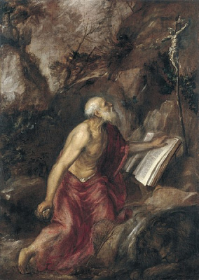 Картина Тициан Вечеллио - Святой Иероним - Вечеллио Тициан 