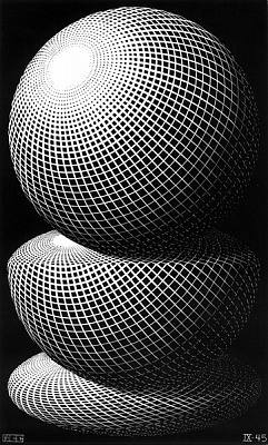 Картина Три сферы - Эшер Мауриц 