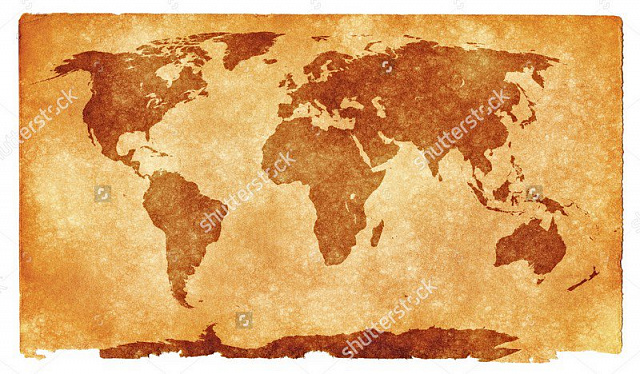 Картина Винтажная карта мира - Карты на стену 