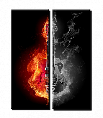 Картина Огненная гитара - Другие модульные картины 