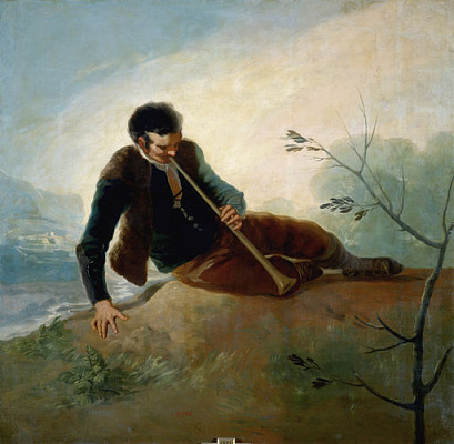 Картина Пастух, играющий на дудке - Гойя Франсиско 