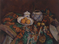 Натюрморт с кувшином, вазой для сахара и апельсинами