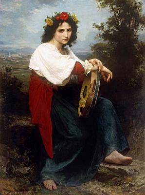 Картина Італійка з тамбурином - Бугро Вільям-Адольф 
