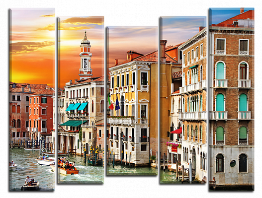Картина Барвиста Венеція - З п'яти частин 