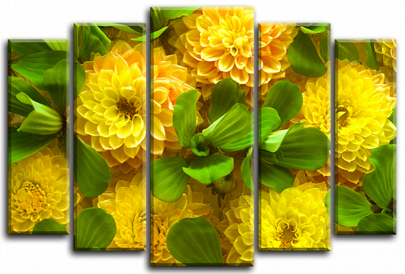 Картина Жовті квіти - З п'яти частин 