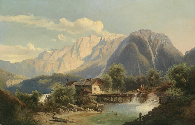 Картина Дом в горах - Картины для офиса 