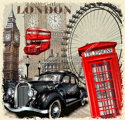 Картина Путешествие в Лондон - Мотивационные постеры и плакаты 