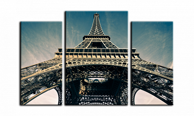 Картина Эйфелева башня. Модульная - Из трех частей 