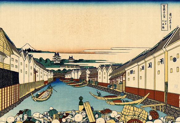 Картина Мост Нихонбаси в Эдо - Японская живопись 