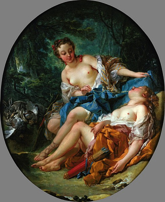 Картина Диана с нимфой после охоты - Буше Франсуа 