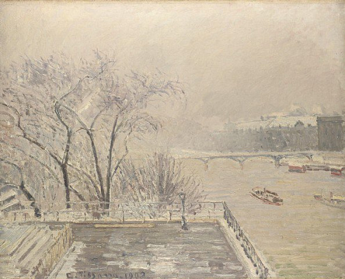 Картина Лувр в снегу - Писсарро Камиль 