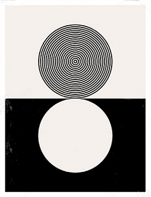 Картина Два черно-белых круга - Канате 
