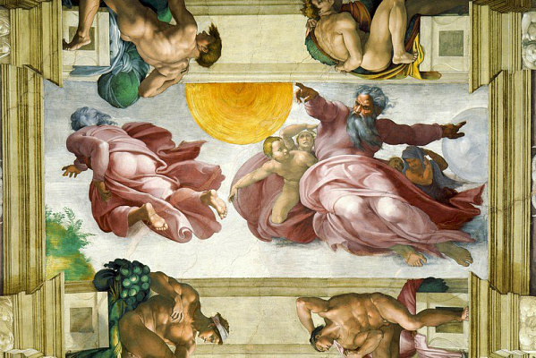 Картина Сотворение звёзд и растений - Буонарроти Микеланджело 