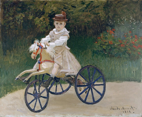 Картина Жан Моне на механической лошади - Моне Клод 