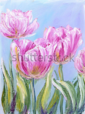 Картина Розовые тюльпаны - Валенти Анна 