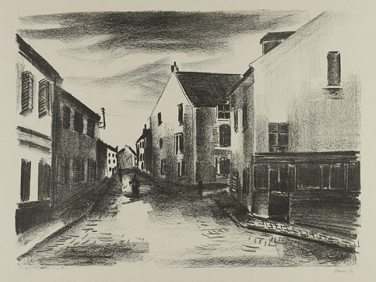 Картина Вламинк М. - Улица в Понтуазе - Картины карандашом 