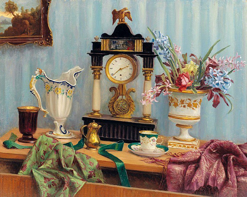 Картина Натюрморт с часами - Гобль-Валь Камилла 