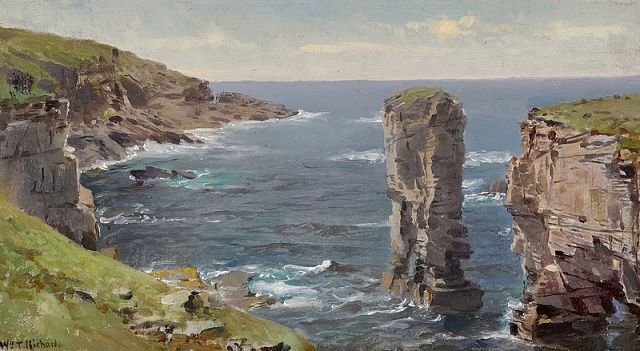 Картина Британский прибрежный вид (побережье Корнуолла) - Ричардс Уильям Трост 