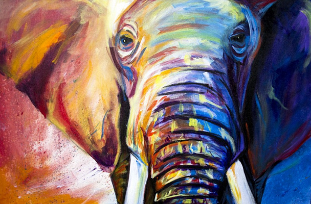 Картина Прикрашений слон - Картини у вітальню 