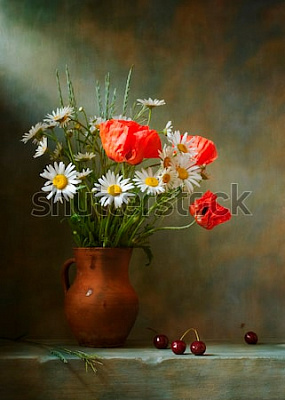 Картина Маки и ромашки - Цветы 