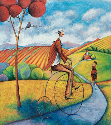 Картина Прогулка на велосипедах - Гарри Лиф 