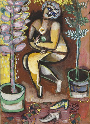 Картина Голый с цветком - Шагал Марк 