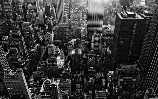 Картина Город с небоскребами 2 - Черно-белое 