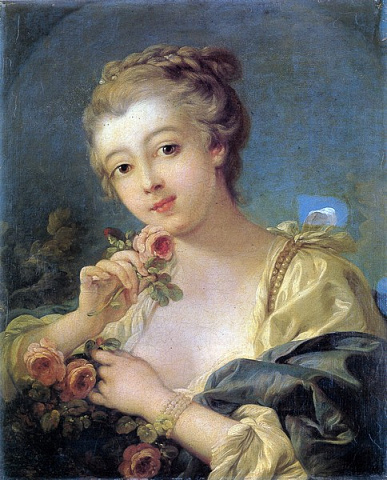 Молода жінка з букетом троянд