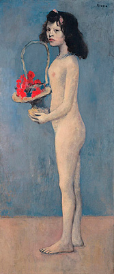 Картина Девочка с цветочной корзиной - Пикассо Пабло 