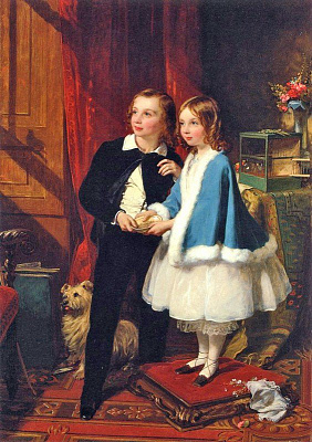 Картина Дети и престол - Детские старинные 