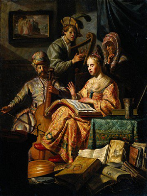Картина Музыкальная алегория - Рембрандт ван Рейн 
