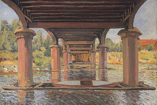 Картина Под мостом в Хэмптон Корт - Сислей Альфред 
