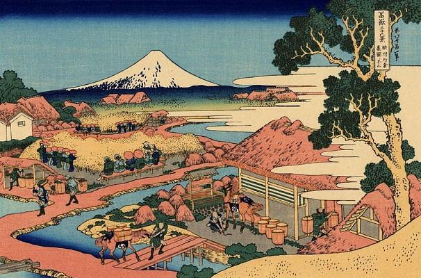 Картина Чайная плантация Катакура в провинции Суруга - Японская живопись 