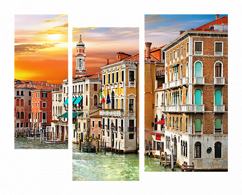 Картина Венеціанський захід сонця - З трьох частин 