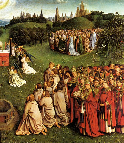 Гентский алтарь. Поклонение Агнцу (деталь 4)