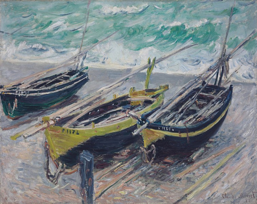 Картина Три рибальські човни - Моне Клод 