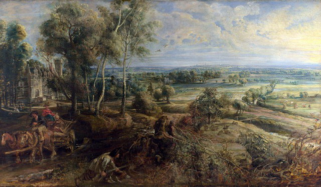 Картина Осенний пейзаж с видом на Het Steen - Рубенс Питер Пауль 