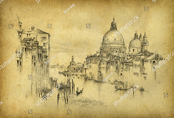 Венеция карандашем