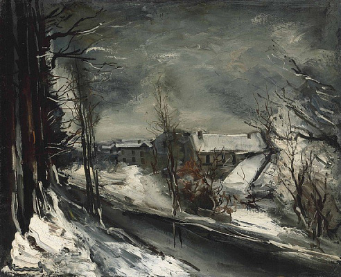 Картина Деревня в снегу - Вламинк Морис Де 
