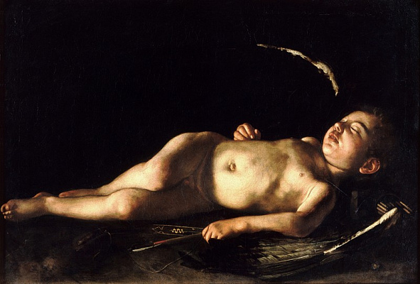 Картина Спящий Купидон - Караваджо Микеланджело  