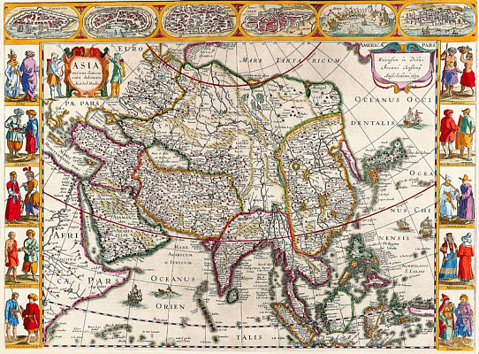 Картина Карта Азії 2 - Карти на стіну 